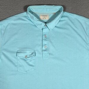 Linksoul Polo Shirt Mens XL Blue Golf Casual Preppy Athleisure‎ Pocket Cotton